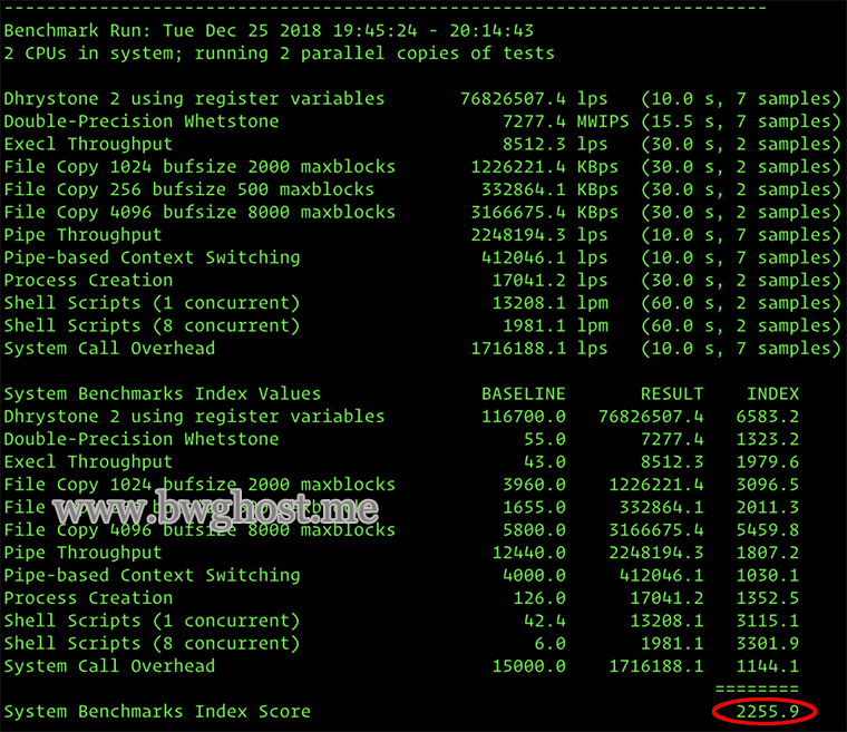 UnixBench 一键检测 VPS 性能测试脚本