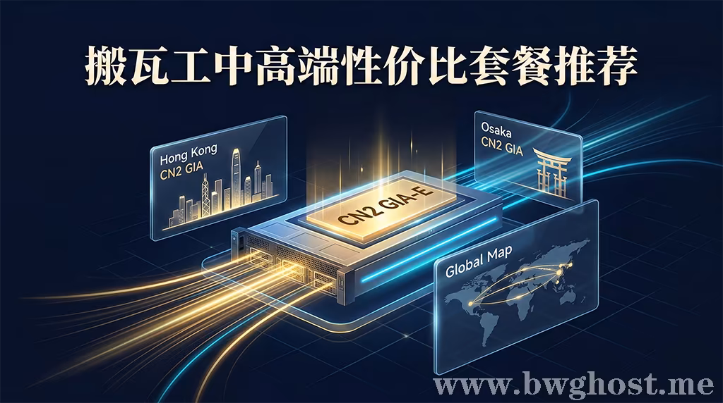 搬瓦工中高端性价比套餐推荐:CN2 GIA-E与香港大阪高端线路解析